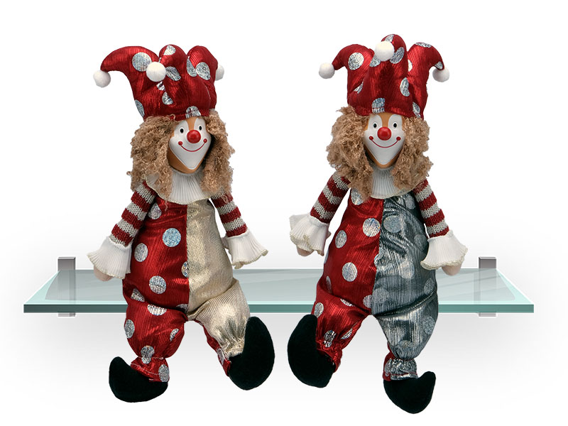 Clown en poly, assis 13x20x29cm