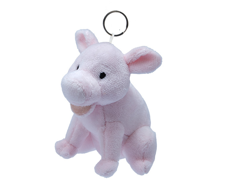 Cochon en peluche avec porte-clés, 8x10x8