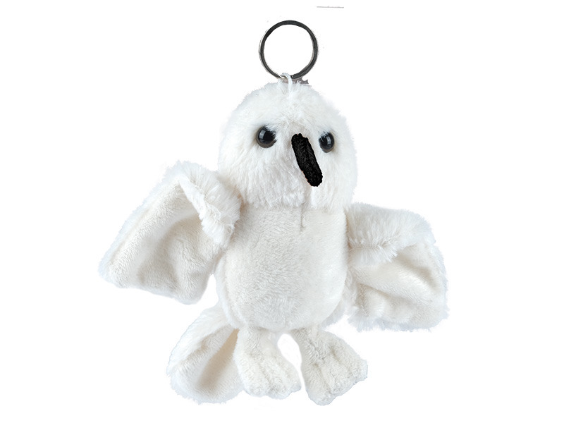 Harfang des neiges en peluche avec porte-clés, 14x