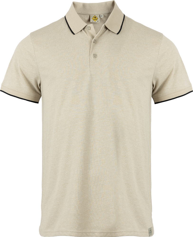  Herren Polo-Shirt, L, beige melange