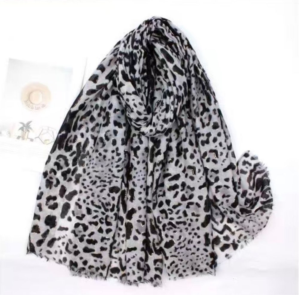  Großer Leopard-Schwarz (180 x 90 cm)