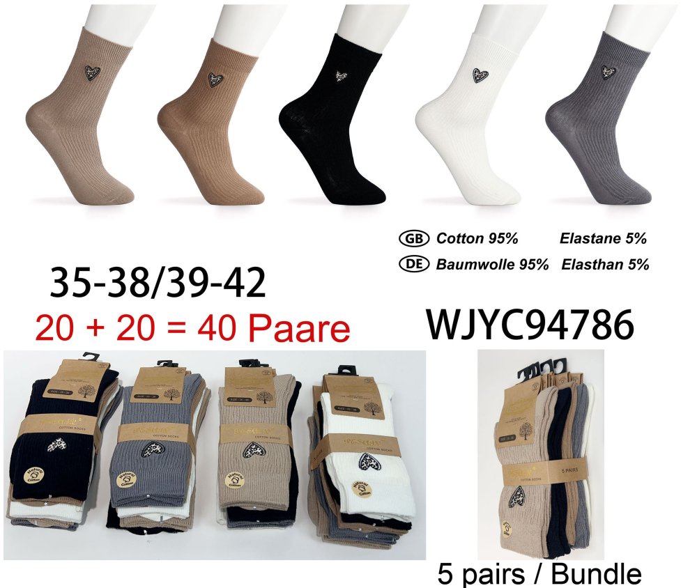  Baumwollsocken für alle Jahreszeiten ( 35-38) ( 39