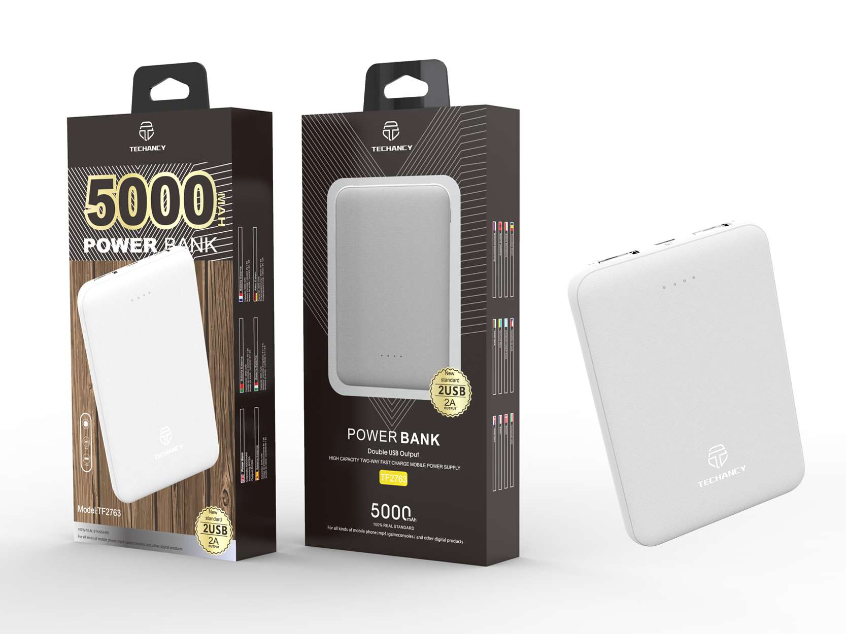  Powerbank 5000 Mah 2A 2Usb biały