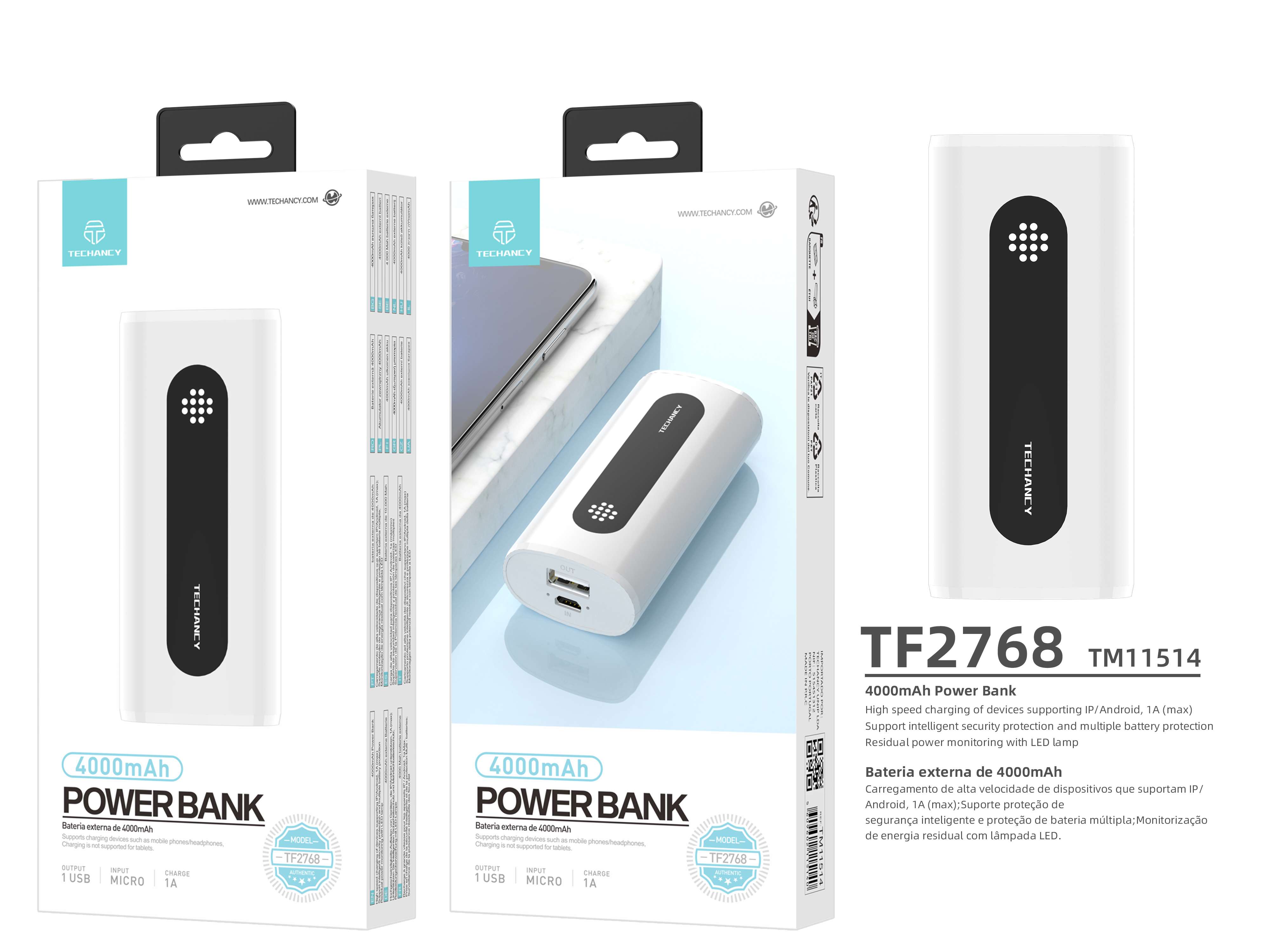  Powerbank 1A 4000 Mah; Powerbank Für Smartphone Wh