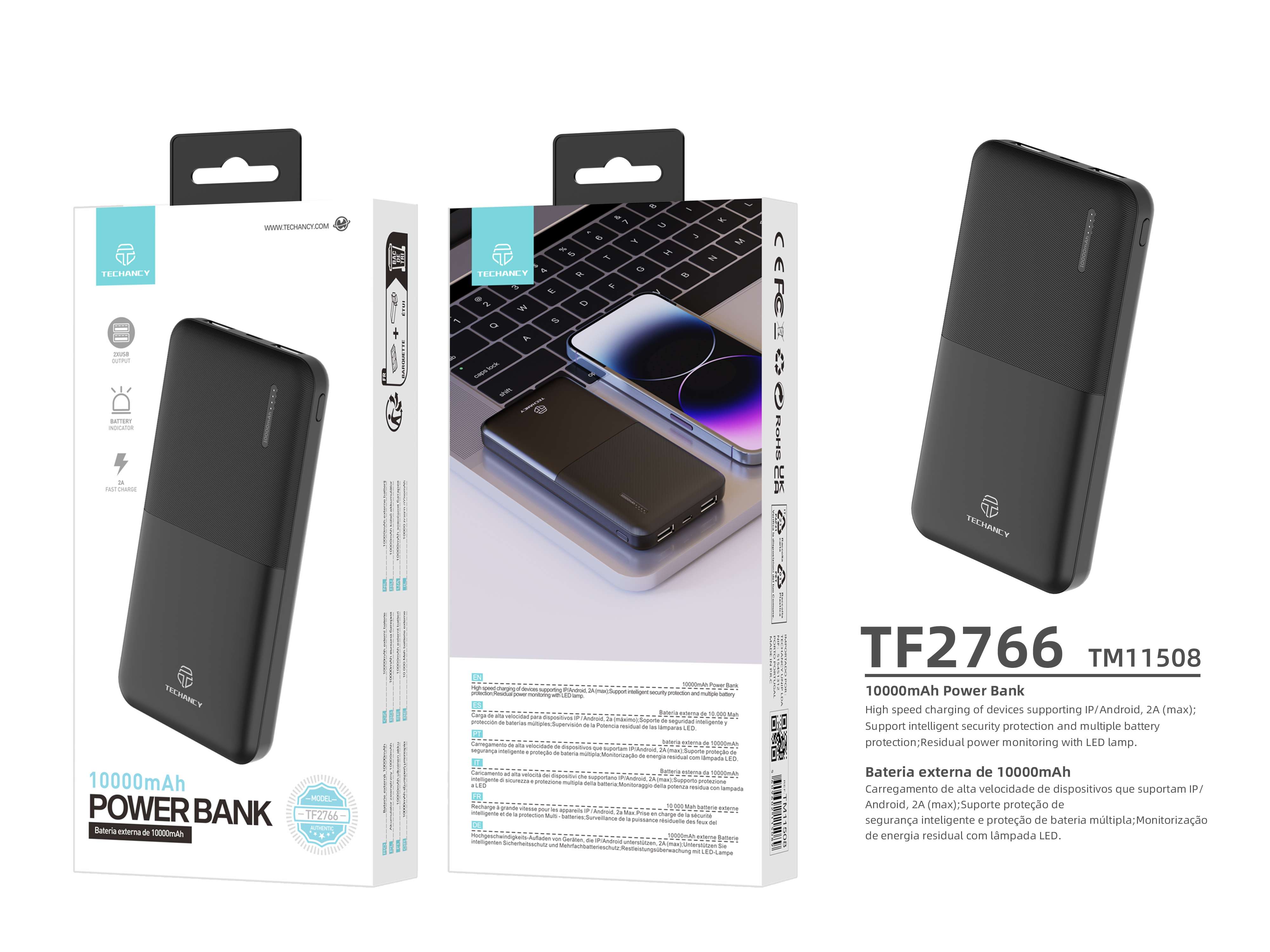  Powerbank 2A 10000 Mah; Powerbank Voor Smartphone