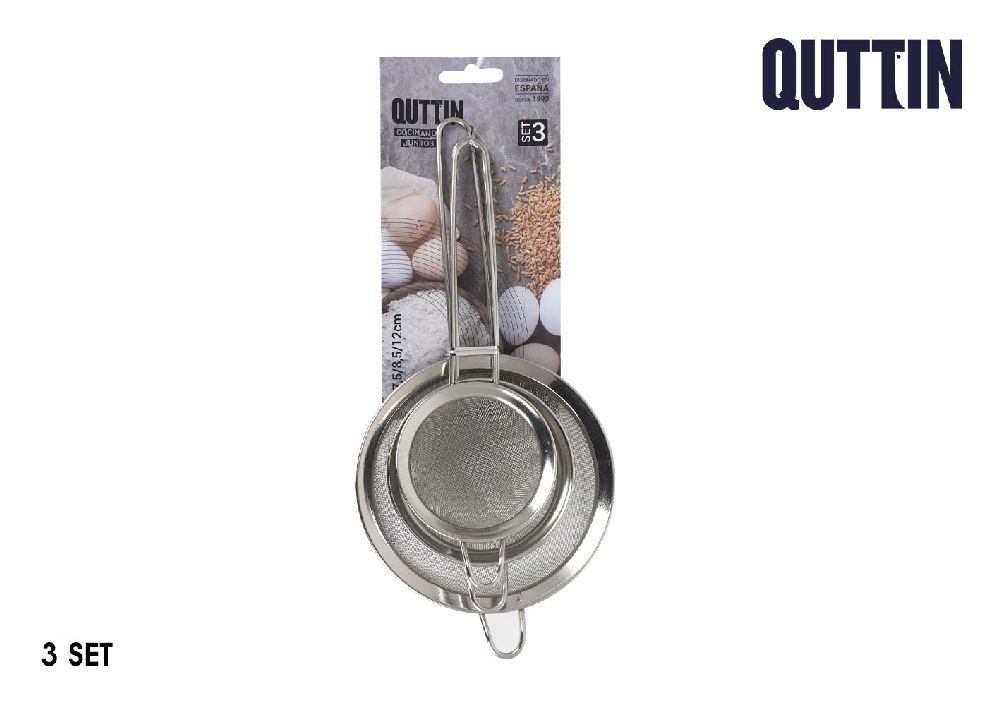  set de 3 passoires inox 7.5 / 8.5 / 12cm privileg