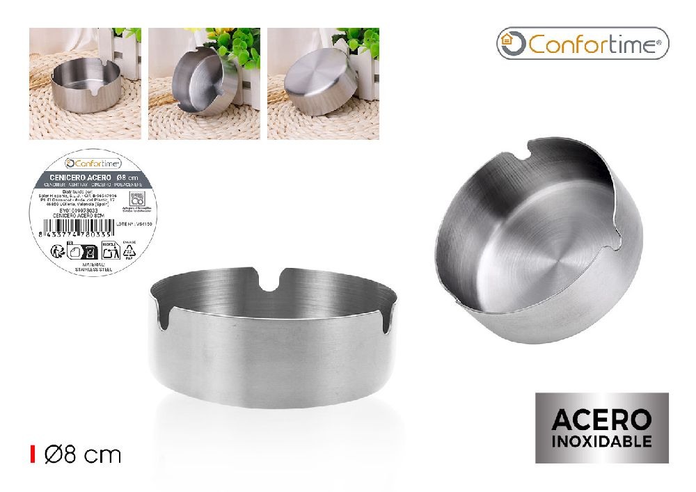 cendrier en acier 8cm confortime
