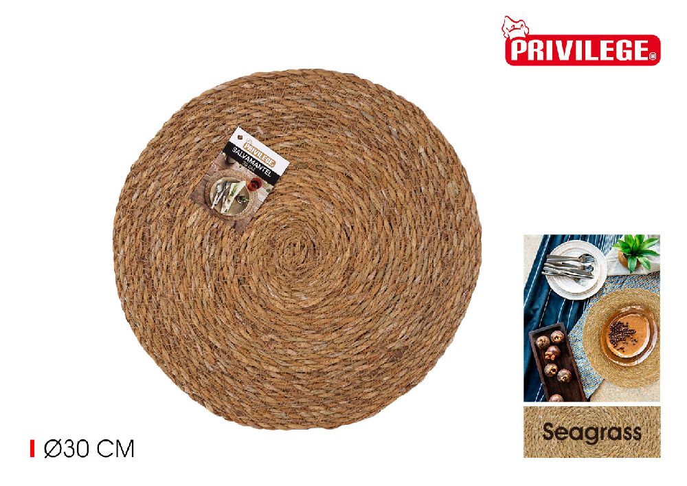  dessous de plat rond jonc de mer 30cm privilège