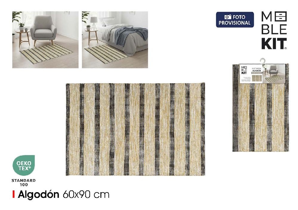  tapis en coton 60x90cm marron moblekit