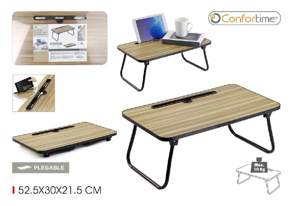  metal folding wooden table 52.5x30x21.5 comfort