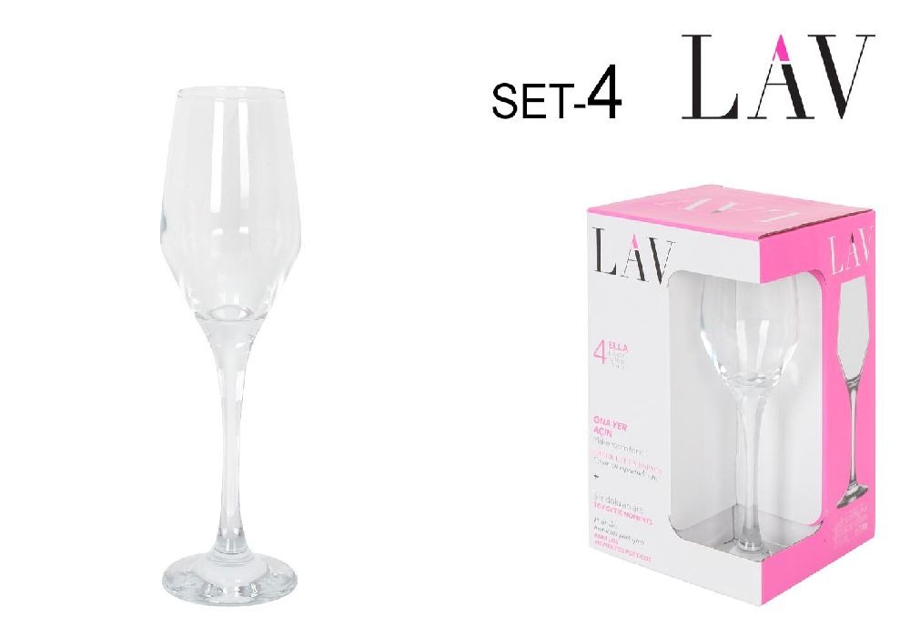  set 4 champagne glass 230ccm ella
