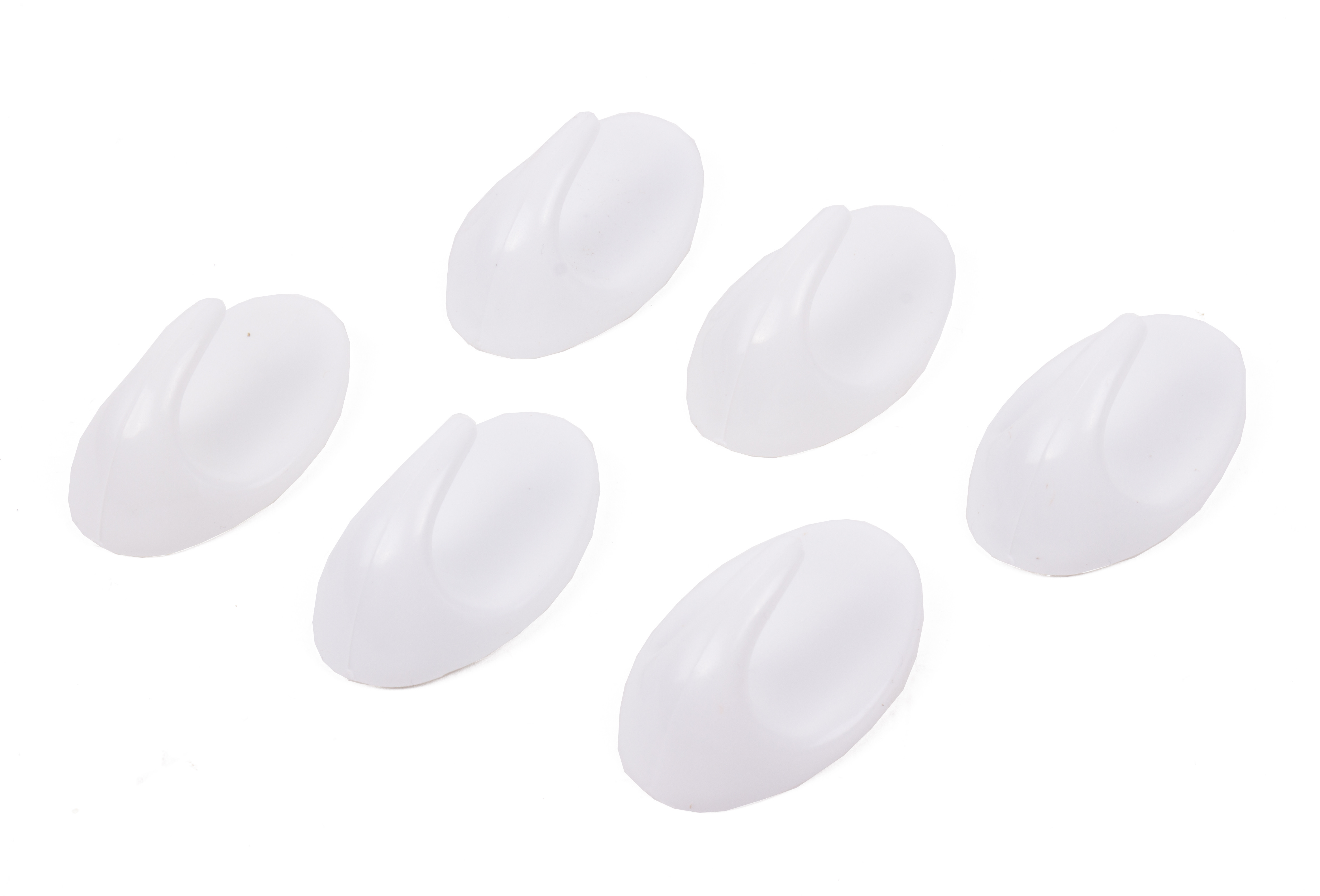  Towel hooks 6 pieces small white