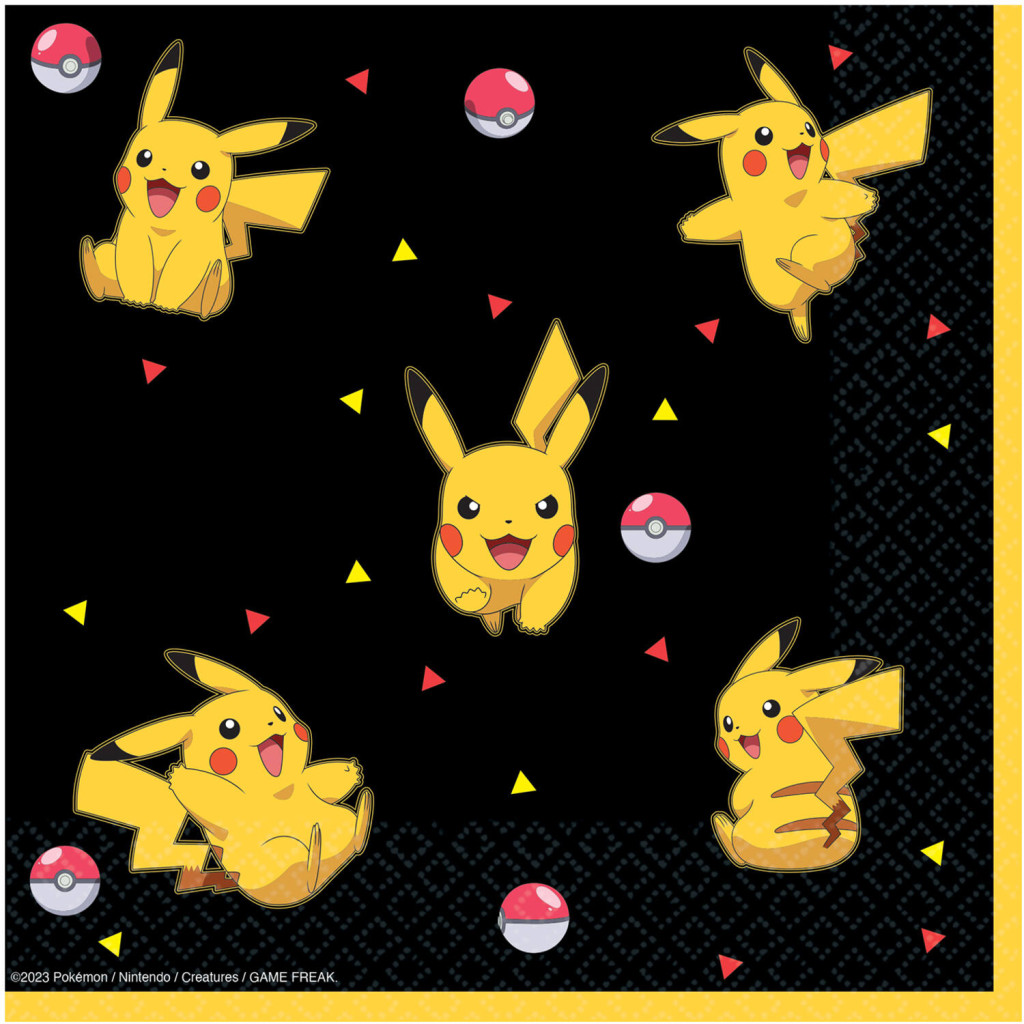  Pokémon Yellow Thunder servetten, 16 stuks, 33x33