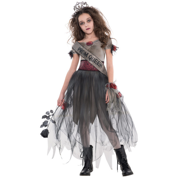  Costume de reine du bal zombie pour enfants de 8 à