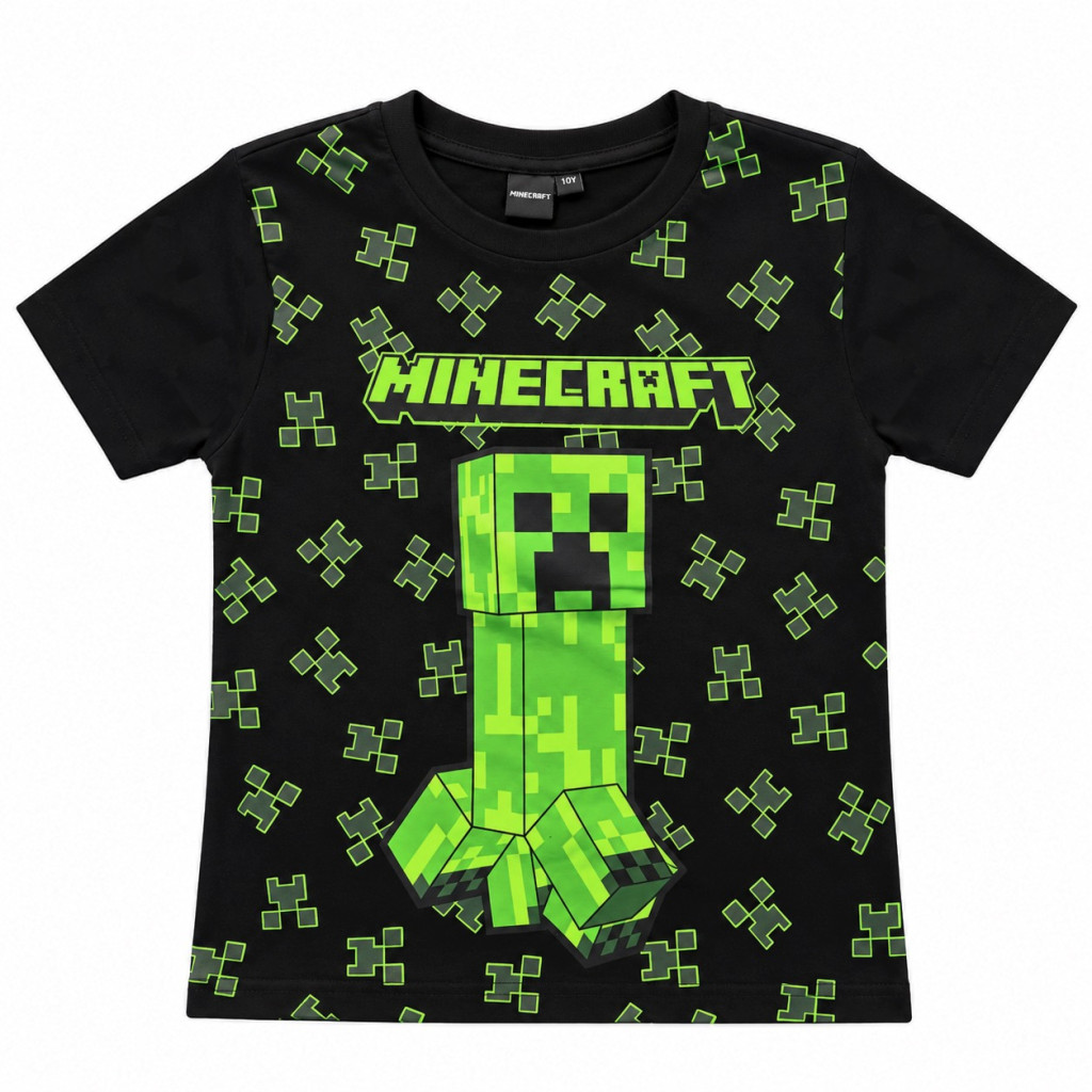  Minecraft T-shirt court Creeper pour enfants, tail