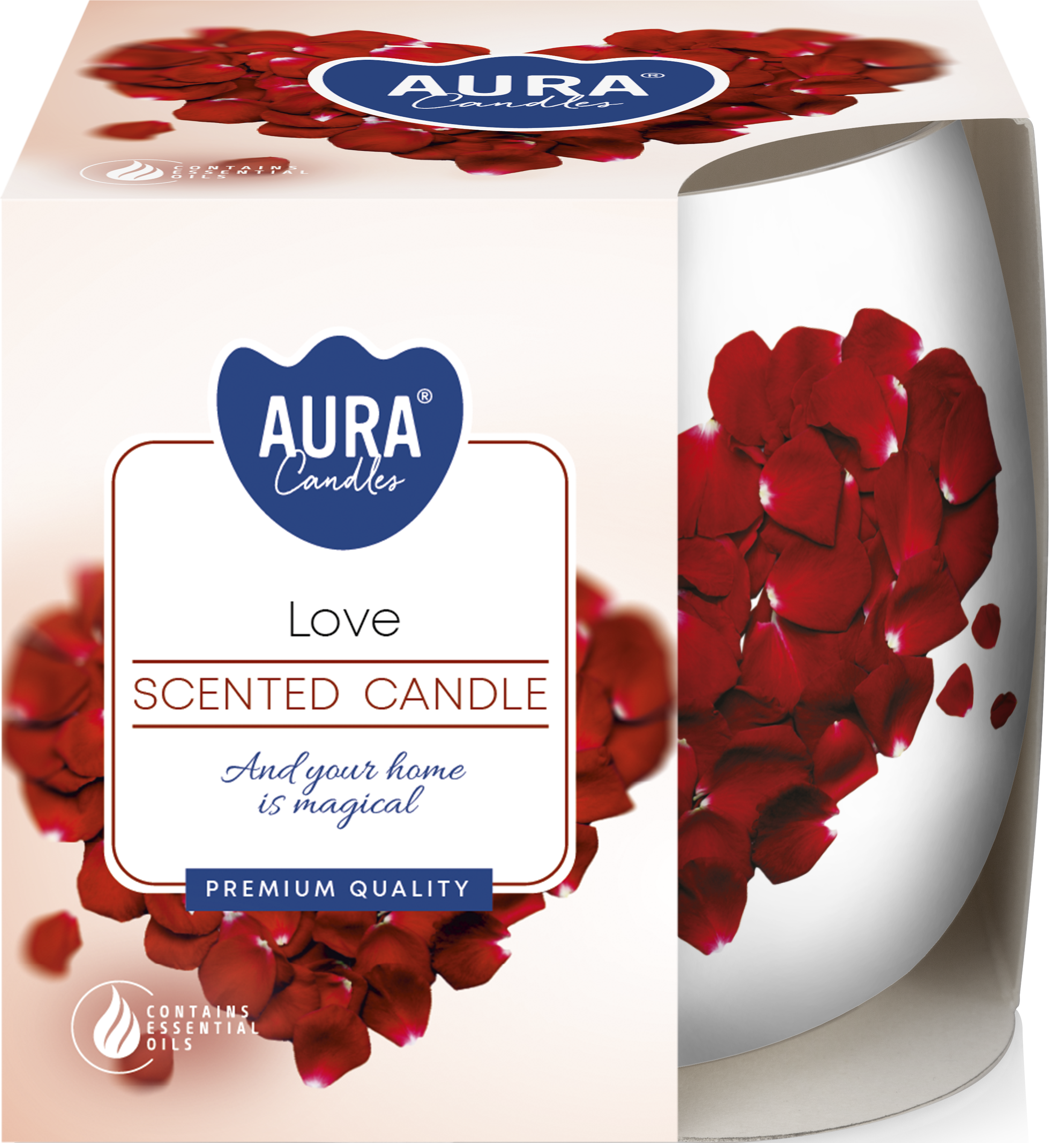  Duftkerze im Glas und Folie Love