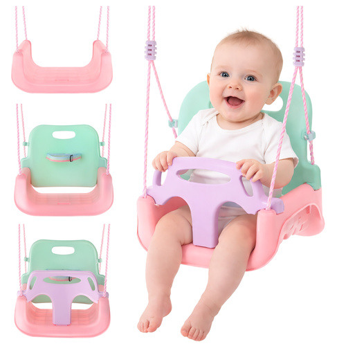  Kruzzel 3-in-1 pastelkleurige kinderschommel