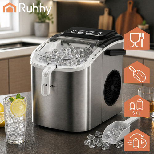  Eiswürfelbereiter 1,2 l silber + Ruhhy-Schaufel