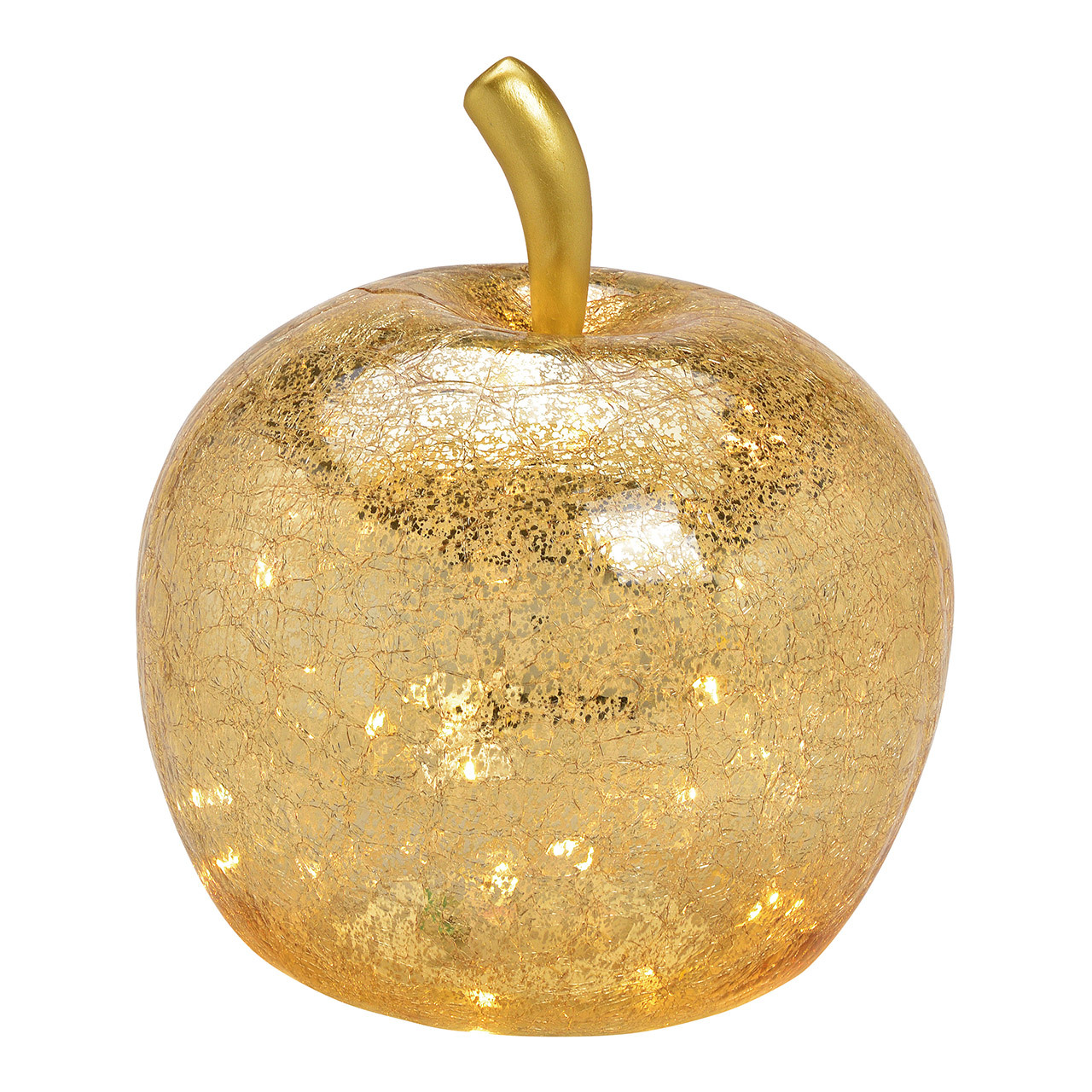  Apple avec 40 LED, avec minuterie, en verre doré (