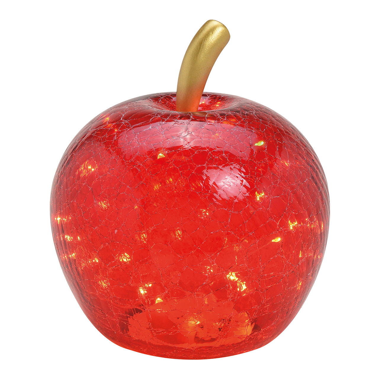  Apple avec 40 LED, avec minuterie, en verre rouge