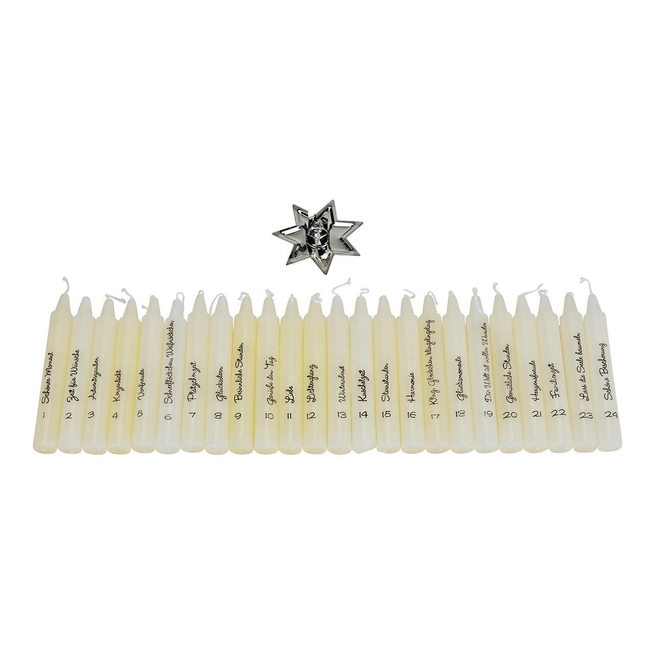  Adventskerzen 24er Set Kerzen mit Kerzenhalter 6x1