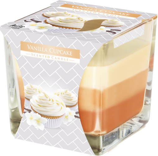  Vanille Cupcake KAARSEN FRAGILED DRIE KLEUR