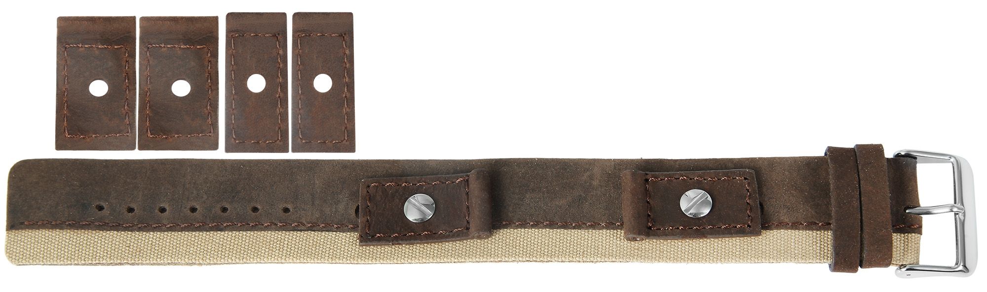  Hochwertiges Echt-Lederband, braun/beige, Gr. ...