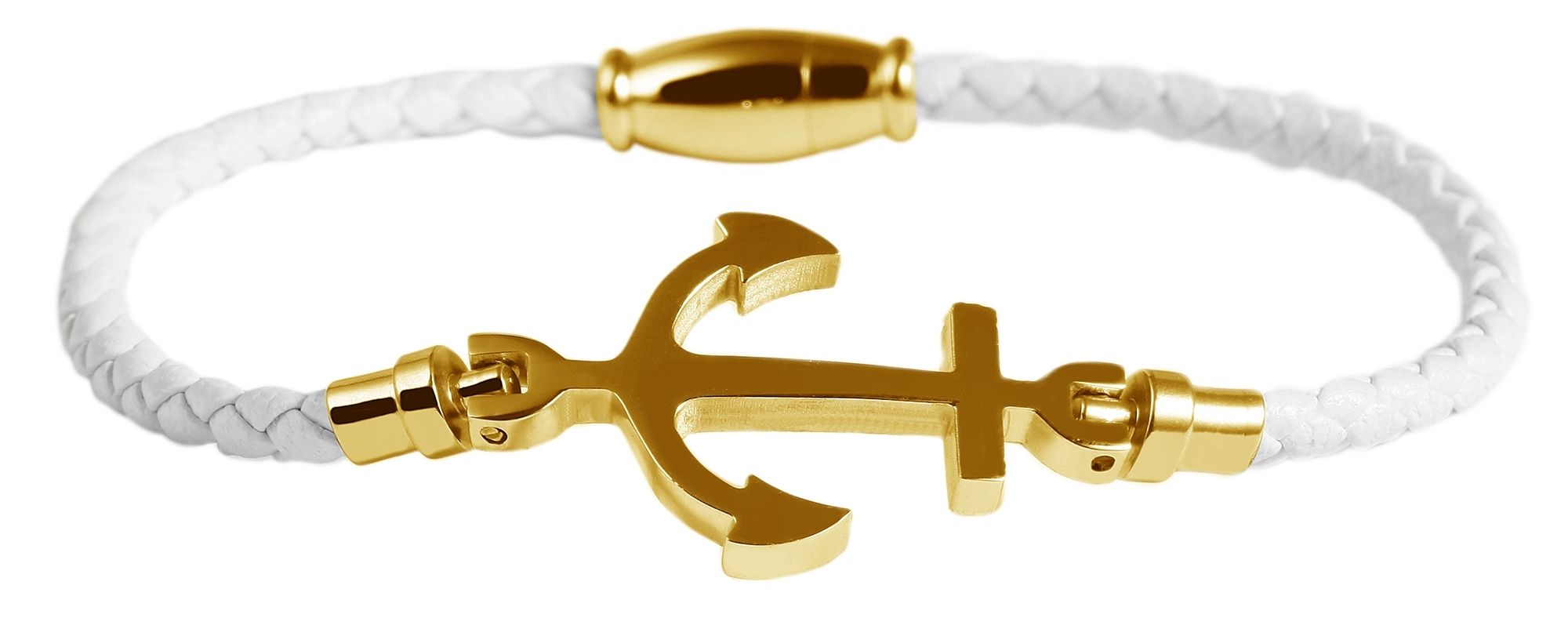  Akzent Armband aus Lederimitat, geflochten, mit Ed