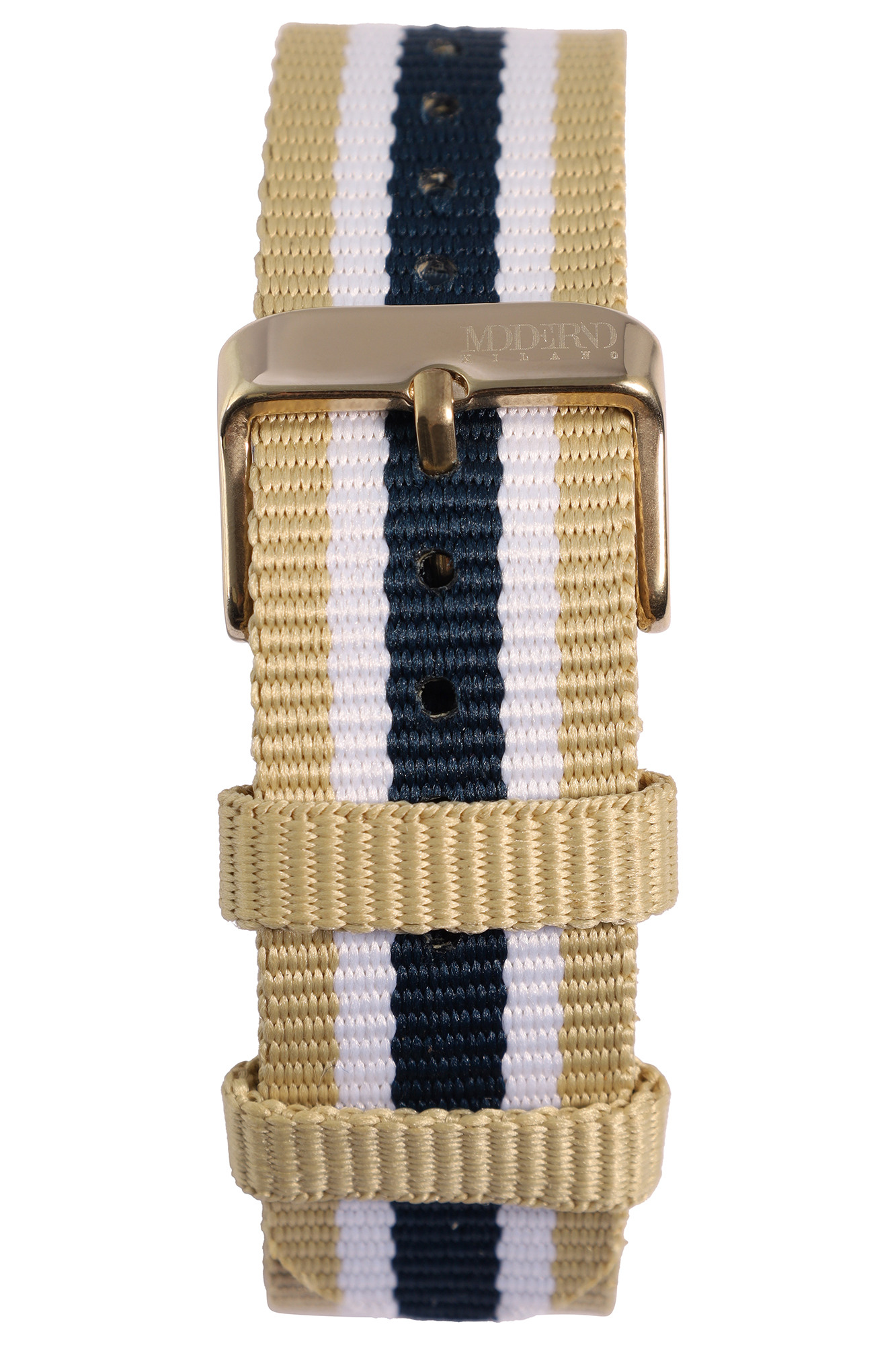  Moderno Milano - Nylon-NATO-Band, 18 mm, (beige/