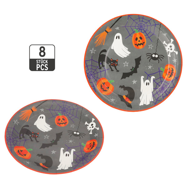  Pappteller Halloween, 8er Set, ca. 23cm ...