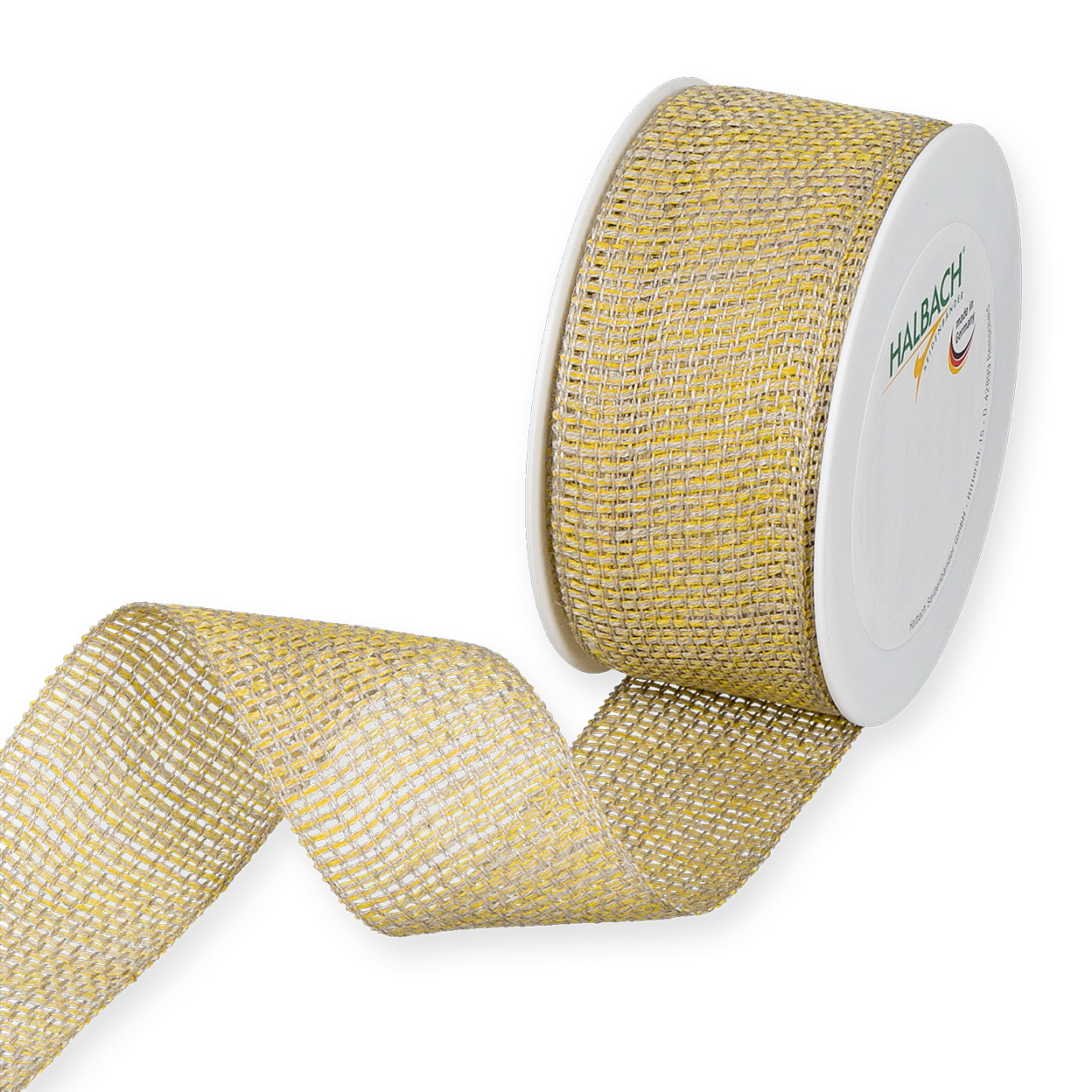  Ruban de lin 5678/35 mm, quadrillage jaune, ...