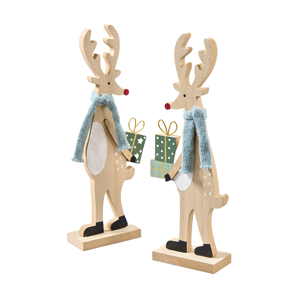  Bois de renne 29 cm sur pied assorti