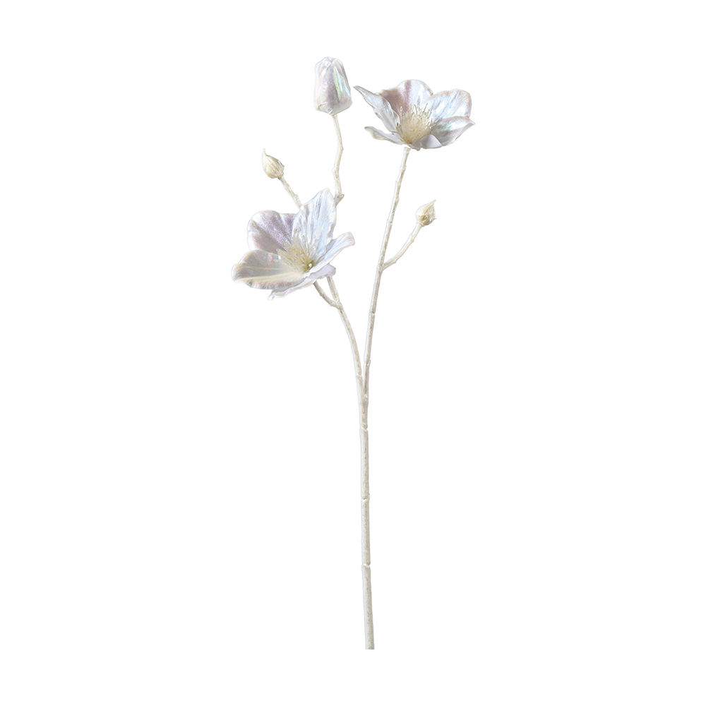  Kerstroos tak 51cm wit/iris
