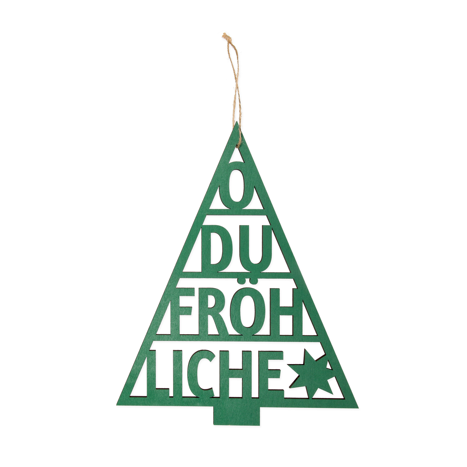  Hänger Holz 27x35cm Oh du Fröhliche grün