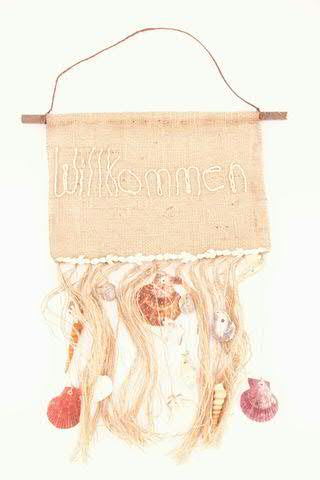  jute décorative 36x47cm avec coquillages pour ...