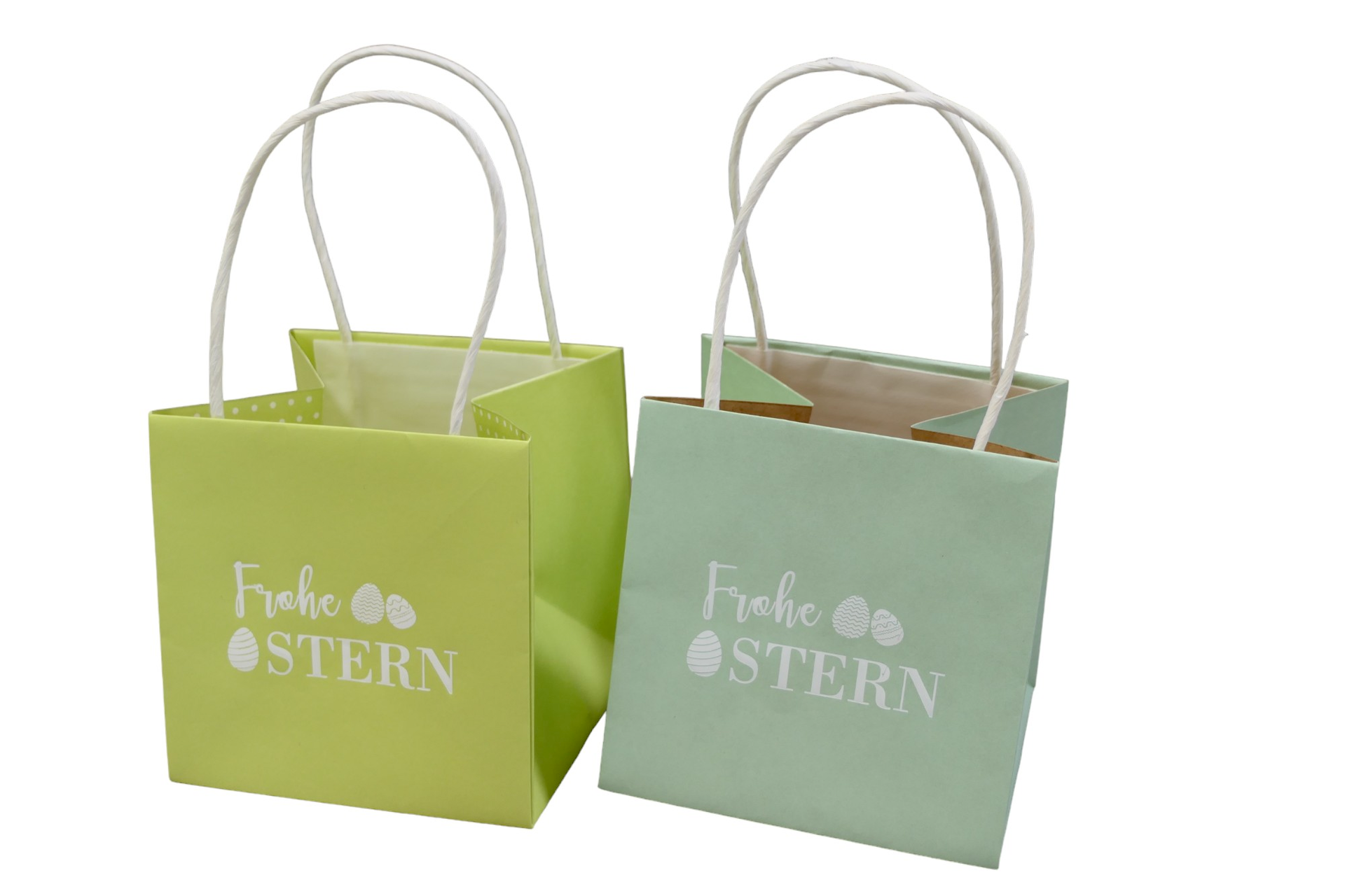 Papieren tas 10,5x10,5x10,5 cm Fijne Pasen - groen