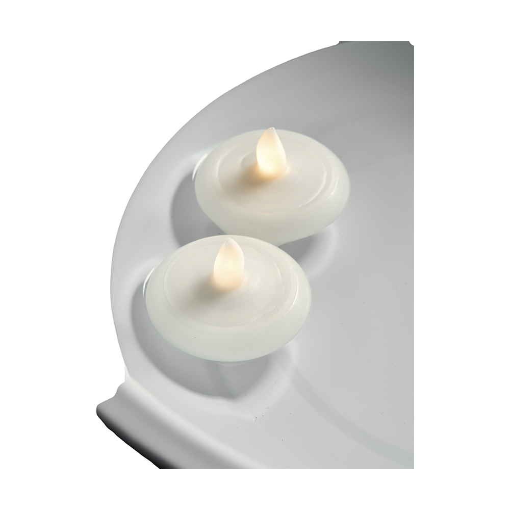  LED Schwimmkerze 2er Set D5,7H2cm CR2032 - weiß