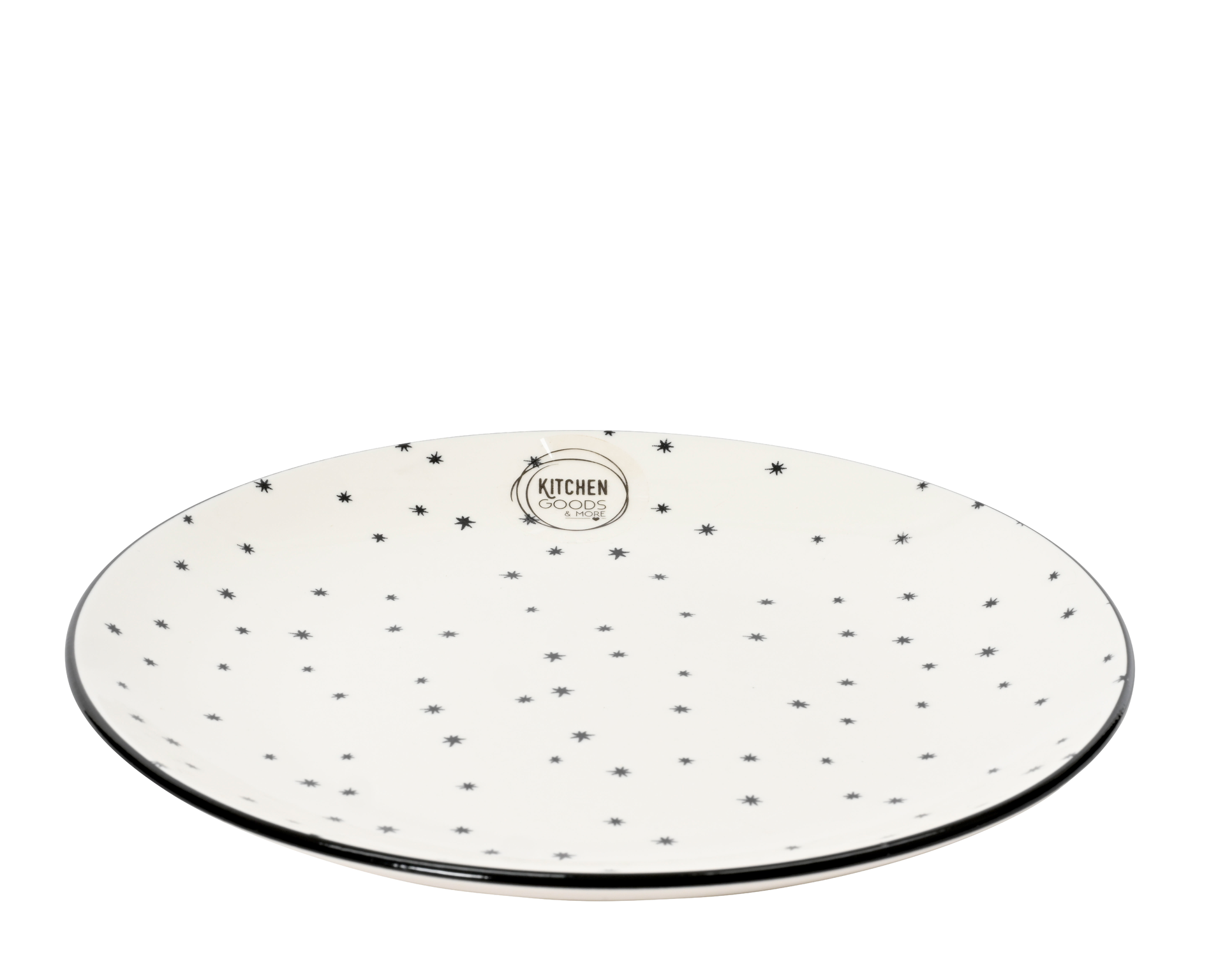 assiette Étoiles en porcelaine D19cm blanches/noir