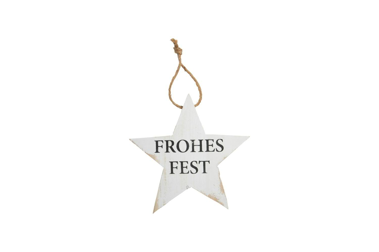  Houten ster D20cm Fijne feestdagen hangende decora