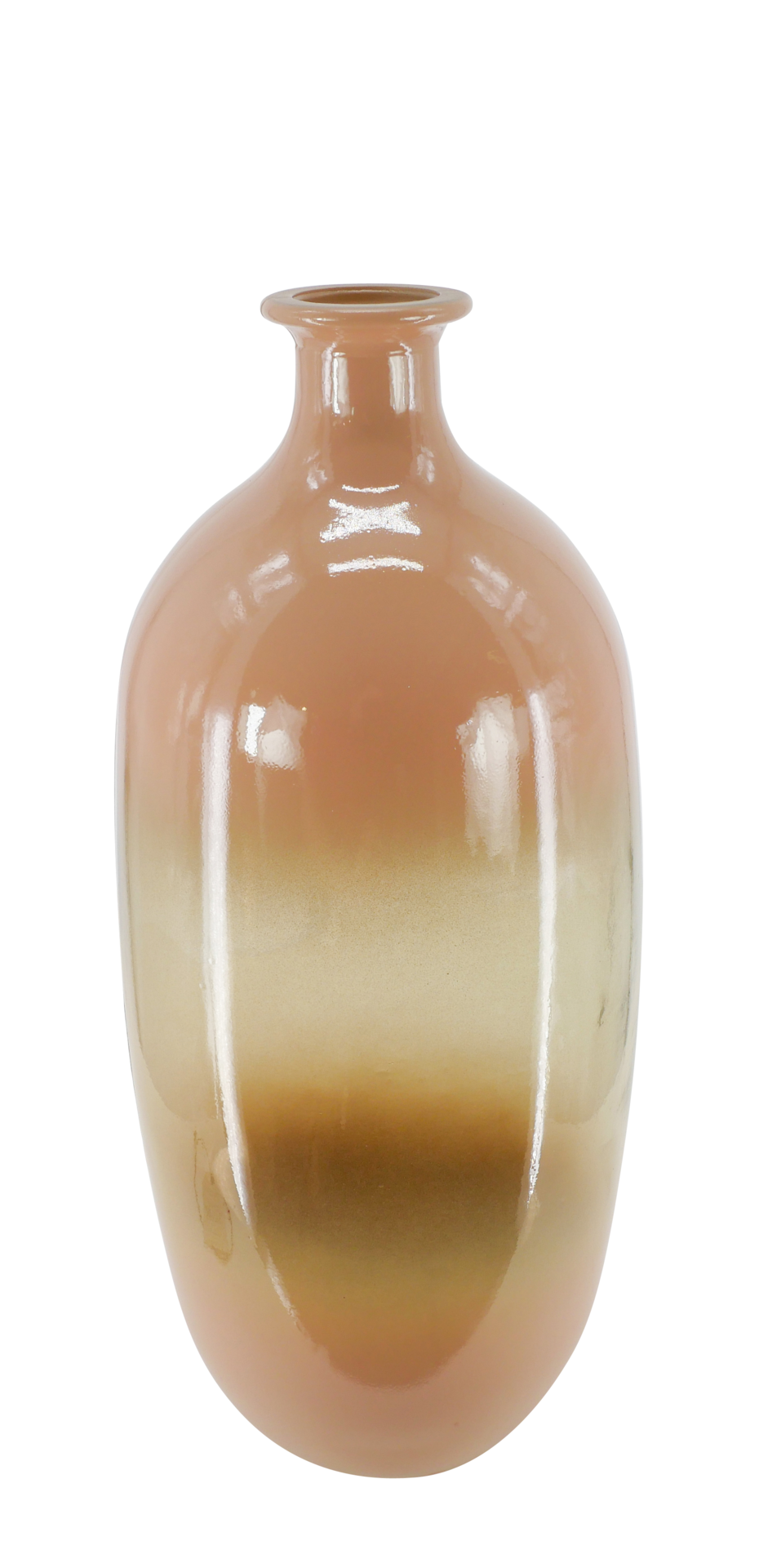  Glas Vase D16H38cm hellbraun