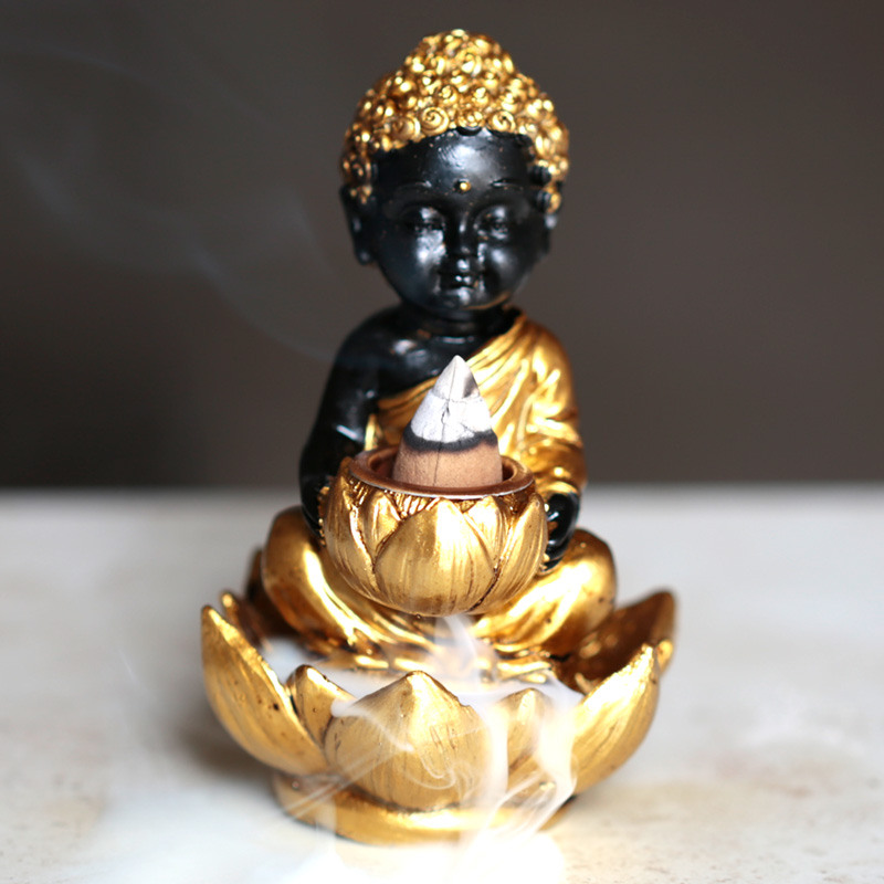 Brûleur d'encens Backflow Buddha - Décoration Spirituelle Artisanale