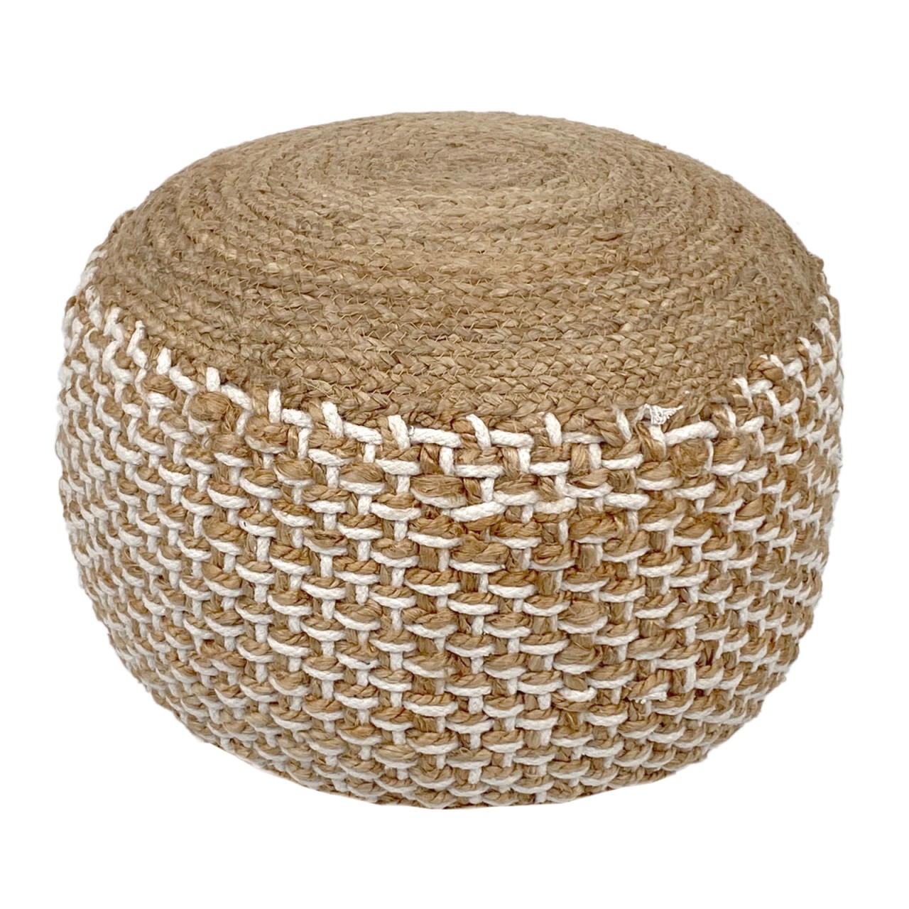  Pouf ottoman en jute environ 50x50 cm décoration t