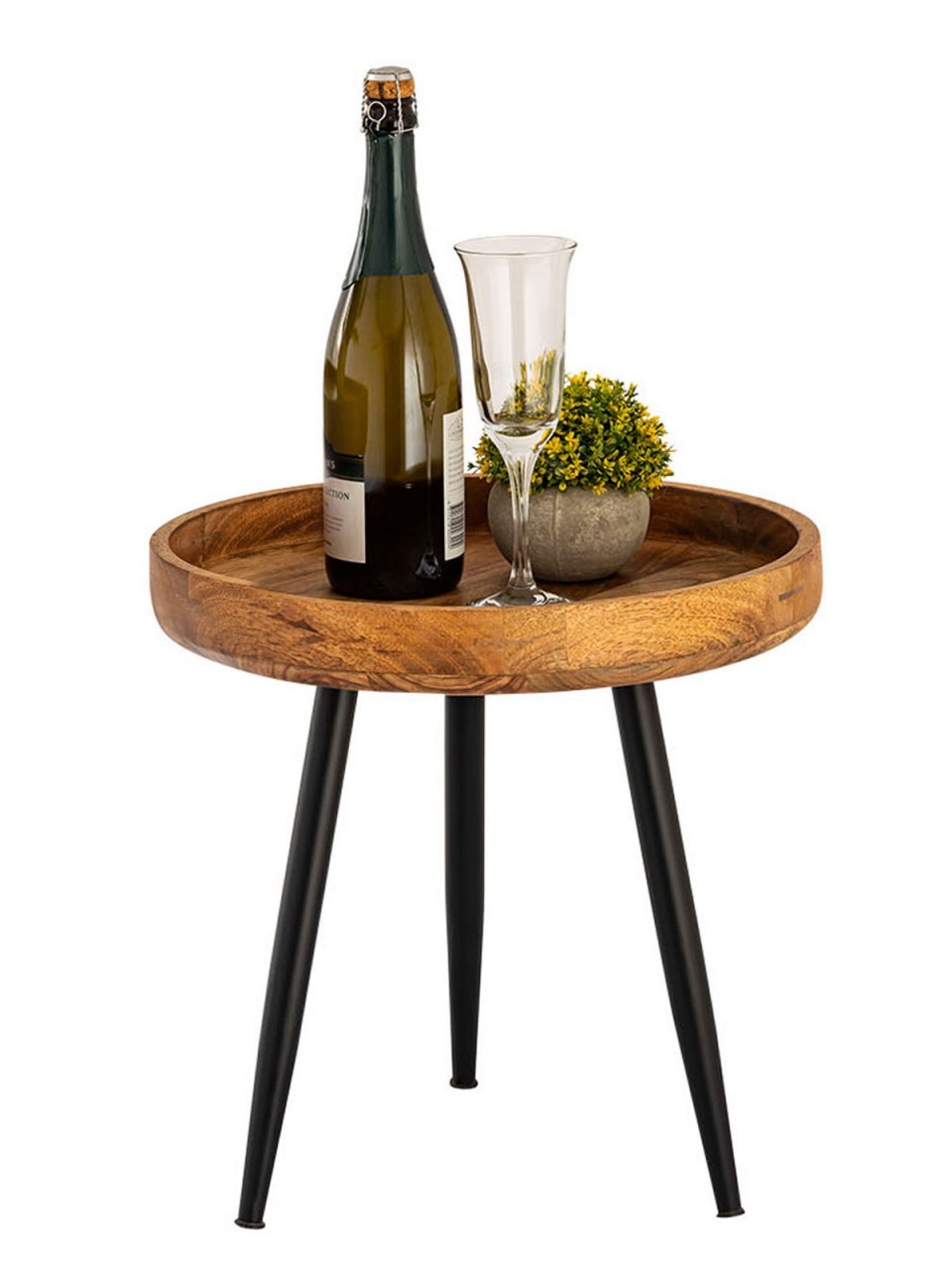  Side table made of wood, round, ø 40 or 50 cm, sec