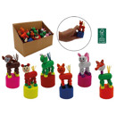 Squeeze animals 10cm made of wood 6- times assorte